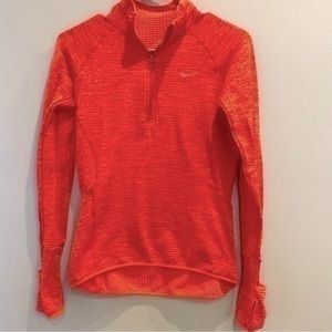 Nike Dri Fit pull over orange work out sweat shirt sporty extra small jacket XS
